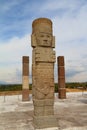 Stone atlantes statues on top of pyramid in Tula Hidalgo Mexico XI