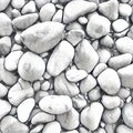 Stone background with round colorful pebbles from the sea beach. Digital illustration in white and grey. Royalty Free Stock Photo