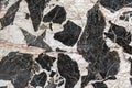 Stone background texture photo of Gabbro pegmatite rock with black and white crystals patterns