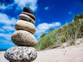 Stone balance on the beach of the Baltic Sea