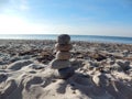 Stone balance on the beach Royalty Free Stock Photo