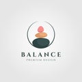 Stone balance colorful logo vector circle illustration design