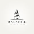 Stone balance minimalist classic logo illustration