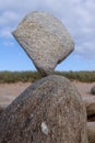 Stone balancing on stone Royalty Free Stock Photo