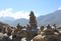 Stone Balancing, a Stack of Stones with Scenic Mountain Landscape Royalty Free Stock Photo