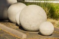 Stone balls. Landscape details in Carmel, CA