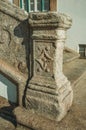 Stone baluster with carved decoration at Guarda