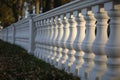 An image of elegant classical columns arranged in a straight line in the distance. Royalty Free Stock Photo