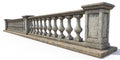 Stone Balustrade 3D Render Classical Design,Perspective View, Baluster Detail, Balcony Railing, Architecture Baluster, 3D Model Royalty Free Stock Photo
