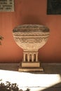 Stone Baptismal Font in the Church of Our Lady of Loreto