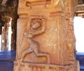 Stone bas relief sculptures in Hampi, Karnataka, India