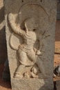 Stone bas-reliefs of Figure, Ranga Mantapa at Vittala Temple. Hampi, near Hospete, Karnataka, India Royalty Free Stock Photo