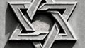 Stone basrelief star David of jewish symbol signs israel bas-relief icon black-and-white closeup zionism hebrew israelite