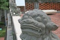 Stone beasts outside the Tainan Confucius Temple, guarding ancient cultural relics Royalty Free Stock Photo