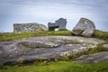 Stone bench with big rocks in ireland Royalty Free Stock Photo