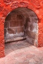 bench in a wall niche