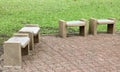 Stone benches seats Royalty Free Stock Photo