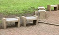 Stone benches seats Royalty Free Stock Photo