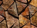 Stone block wall. Monochrome surface of granite texture close-up old