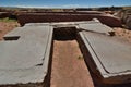 Stone block. Pumapunku. Tiwanaku archaeological site. Bolivia