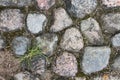 Stone block road pavement