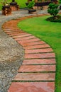 The Stone block walk path in the park