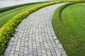 The Stone block walk path in the park