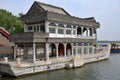 The Stone Boat on Kunming Lake on the grounds of the Summer Palace in Beijing Royalty Free Stock Photo