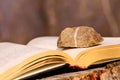 Stone on a Book Royalty Free Stock Photo