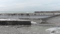 Stone breakwater on Black Sea coast