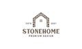 Stone brick home vintage logo vector symbol icon design illustration