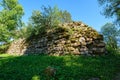 stone brick ruins of old building Royalty Free Stock Photo