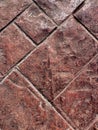 stone brick tiles floor, dark red brown burgundy, old vintage authentic Royalty Free Stock Photo