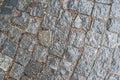 Stone bricks wet from rain paving pavement texture Royalty Free Stock Photo