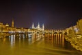 Stone Bridge across the Ebro River at Zaragoza, Spain Royalty Free Stock Photo