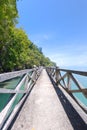 Stone bridge along coast line Royalty Free Stock Photo