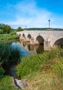 Stone bridge with arches over Wornitz river Royalty Free Stock Photo