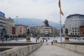 Stone bridge and central square, Skopje Royalty Free Stock Photo