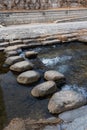 Stone bridge on Cheonggyecheon Stream Canal in the heart of Seoul during winter evening at Jongno-gu , Seoul South Korea : 2