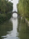 Stone bridge cross water channel at westlake hangzhou