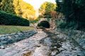 Stone Bridge in the forest. The park Milocer Royalty Free Stock Photo