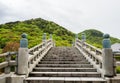 Stone bridge leading to Zentsuji, temple number 75 of Shikoku pilgrimage Royalty Free Stock Photo