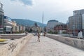 Stone Bridge and Macedonia Square in background Royalty Free Stock Photo