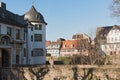 Stone bridge of the old Renaissancecastle in Frankfurt-Hoechst