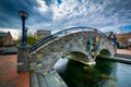 Stone bridge over Carroll Creek, in Frederick, Maryland.