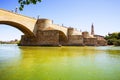 Stone Bridge over Ebro in Zaragoza Royalty Free Stock Photo