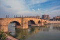 Stone Bridge over Ebro in Zaragoza. Aragon, Spain Royalty Free Stock Photo