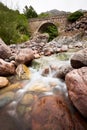 Stone bridge over Fango river, Corsica, France