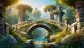 stone bridge over fantasy river