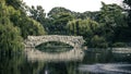 Stone bridge over the lake
